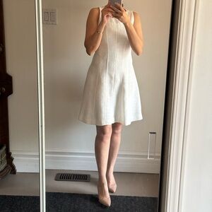 White banana republic fit and flare tweed dress size 0